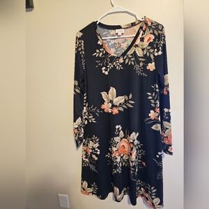 Black floral dress.